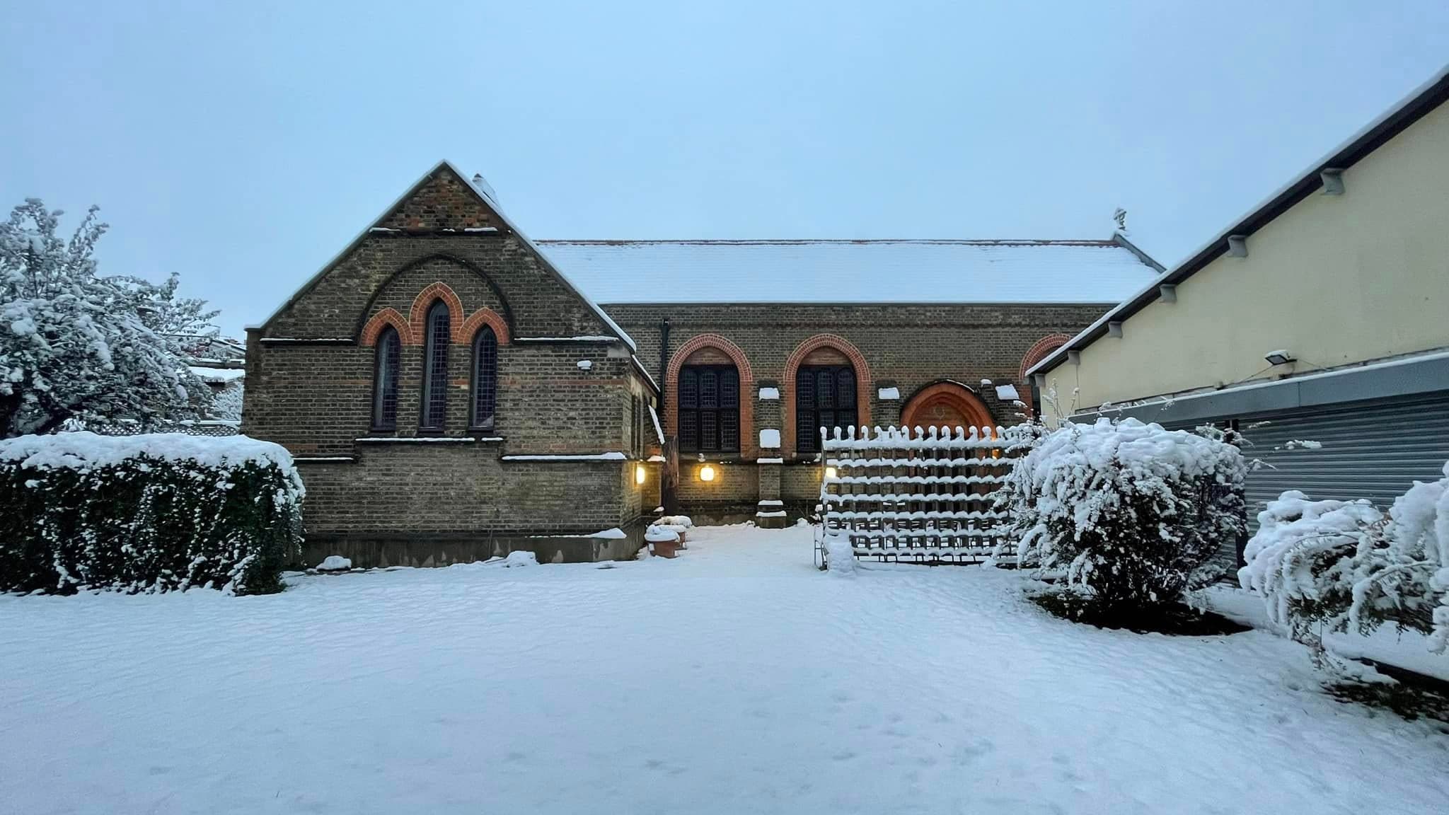 St Martin's Church in Plaistow in winter